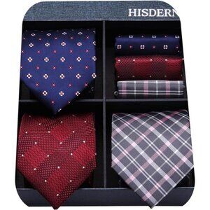 Mens Ties Set Collection Tie and Pocket Square Lot 3 Pcs Formal Business Necktie